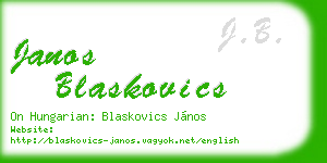 janos blaskovics business card